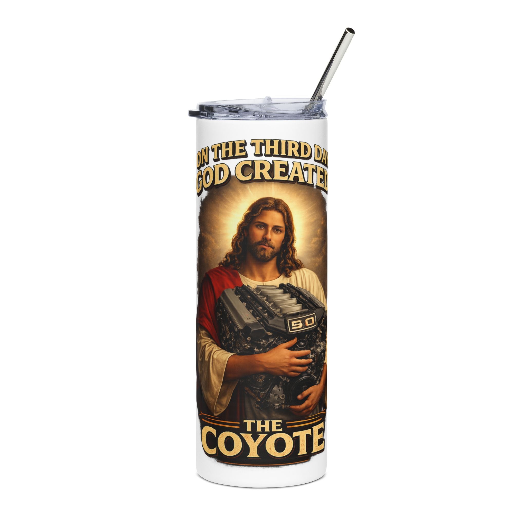 20oz Tumbler – "On the Third Day - God Created the Coyote"