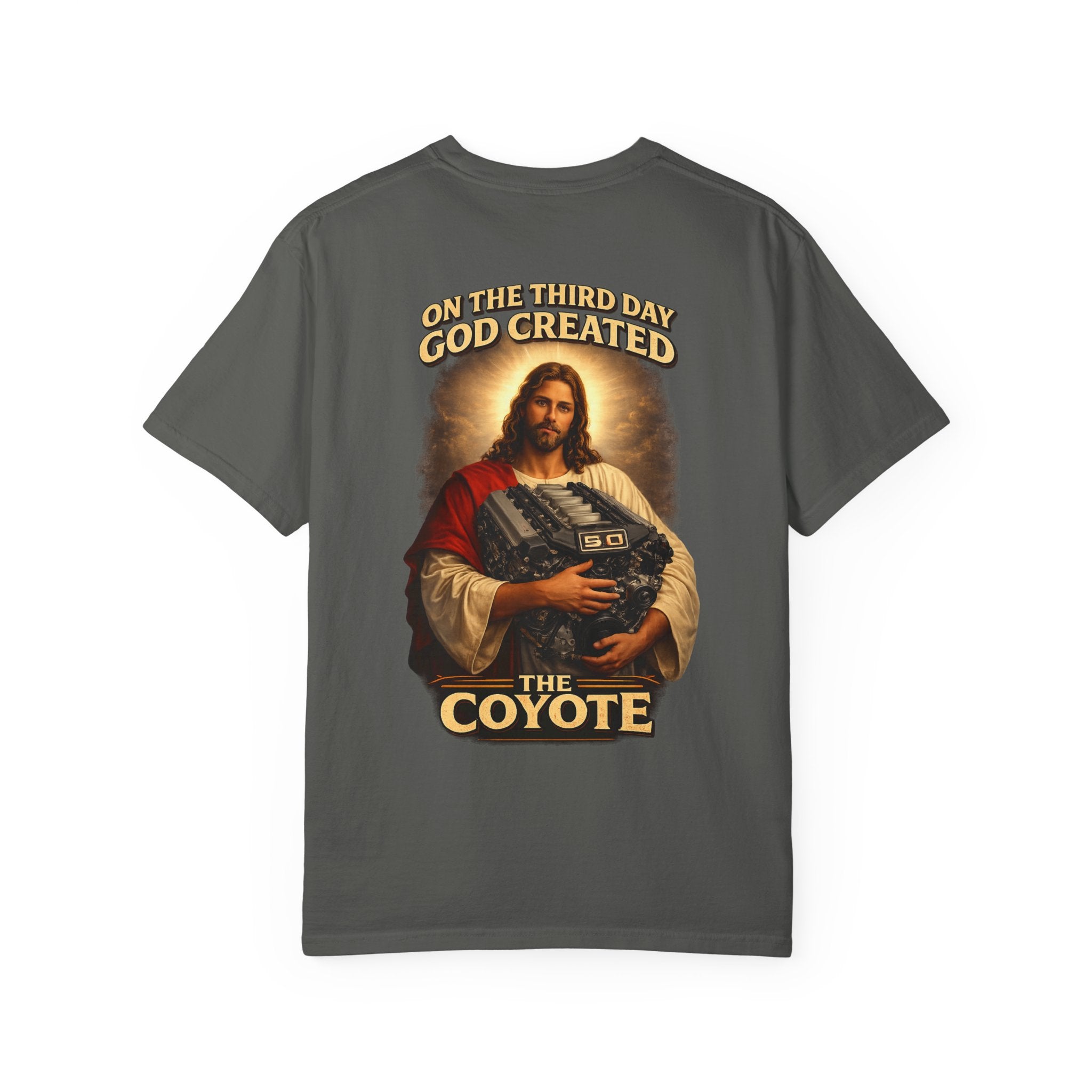 God created the Coyote — Graphic Racing Tee
