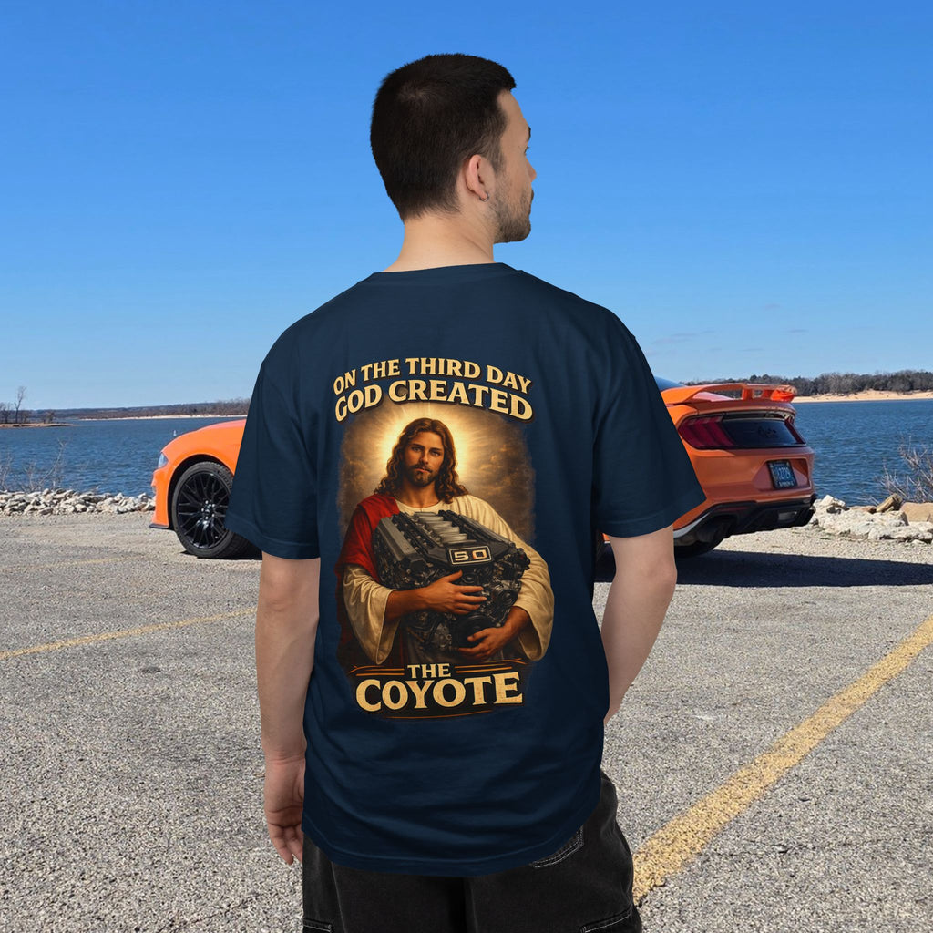 God created the Coyote — Graphic Racing Tee