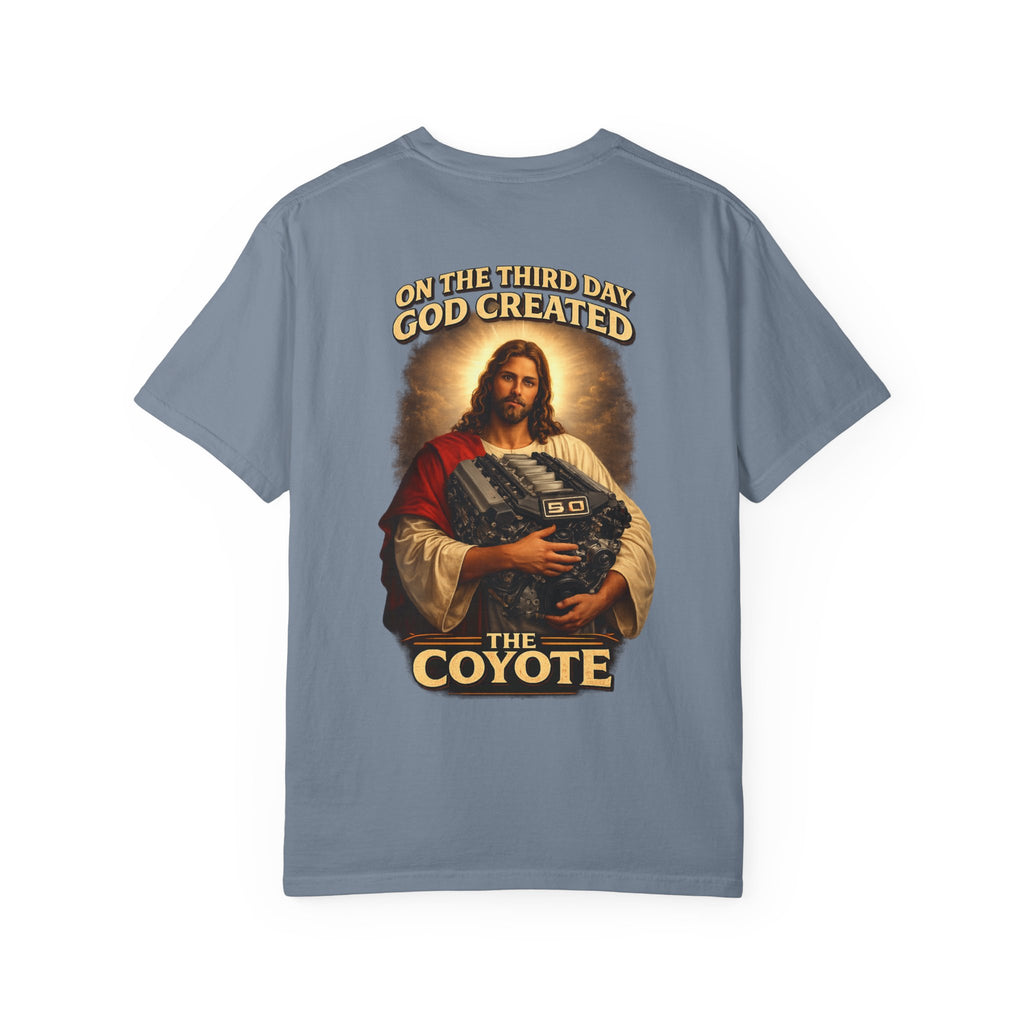 God created the Coyote — Graphic Racing Tee