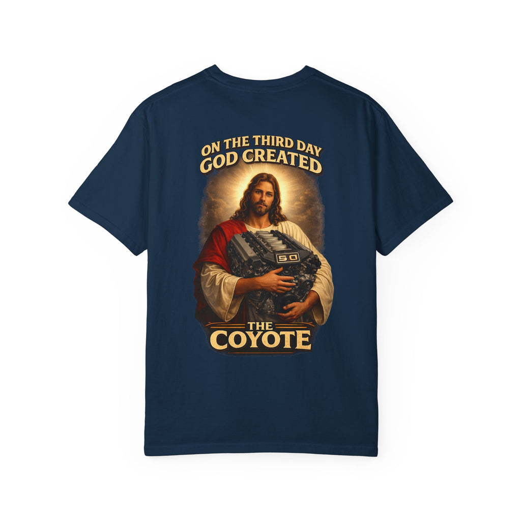God created the Coyote — Graphic Racing Tee
