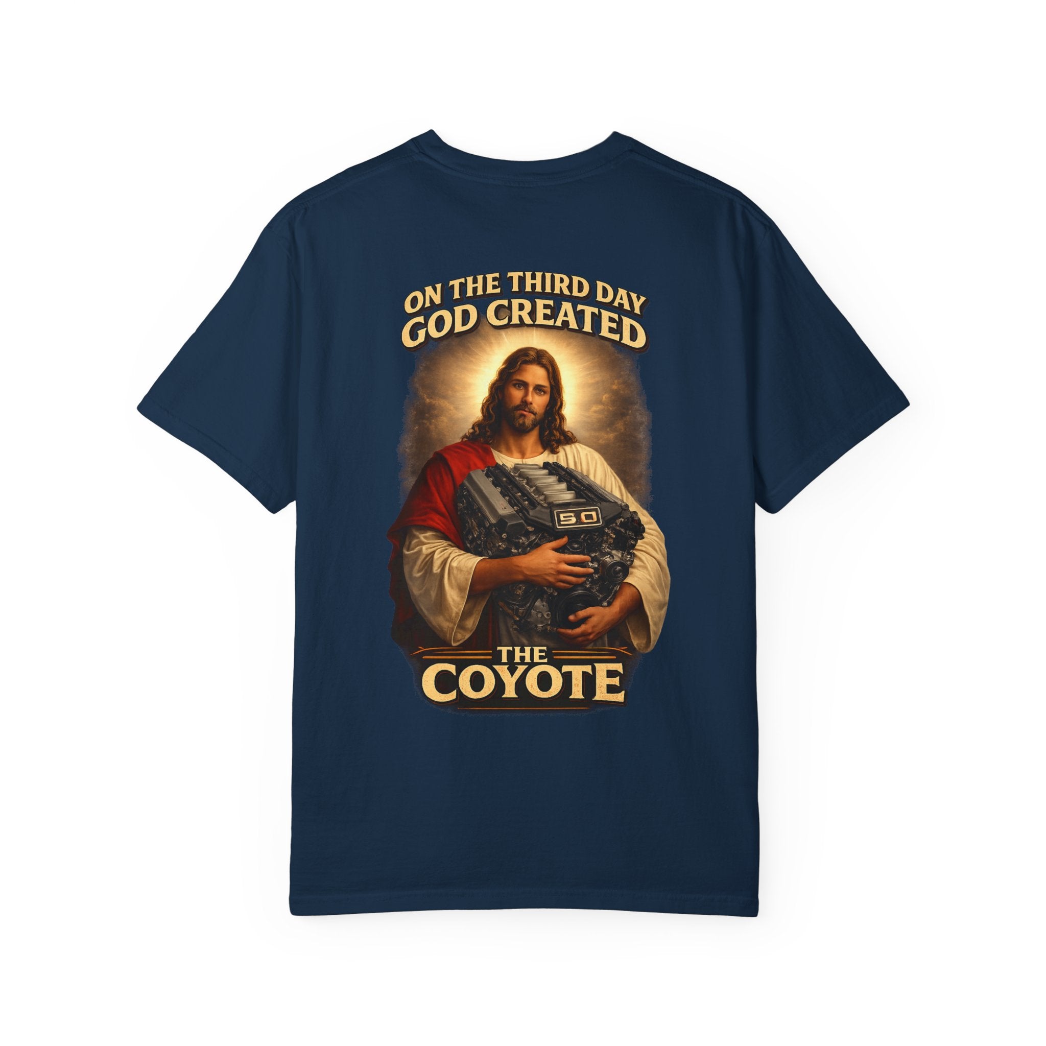 God created the Coyote — Graphic Racing Tee