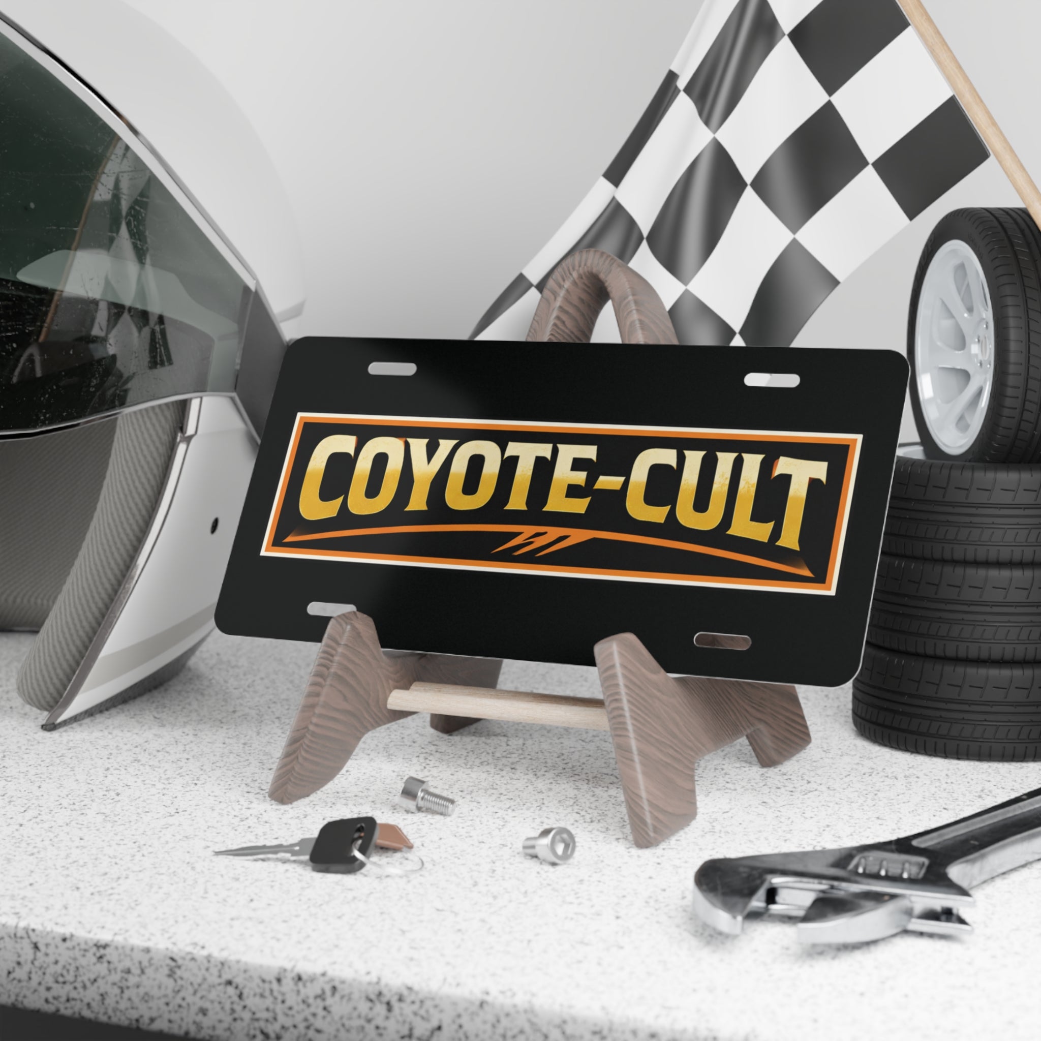 Vanity Plate - Coyote Cult Retro Logo