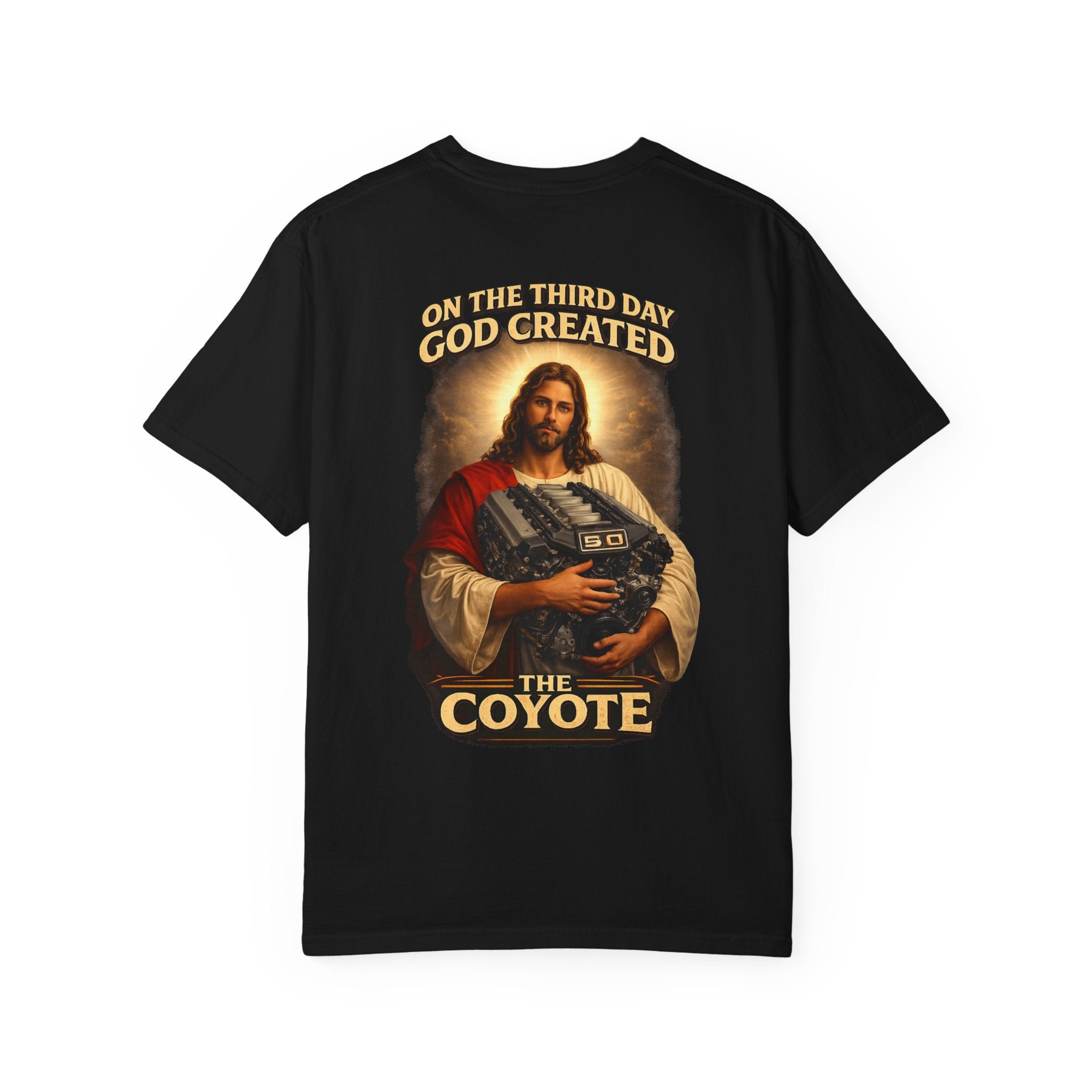 God created the Coyote — Graphic Racing Tee